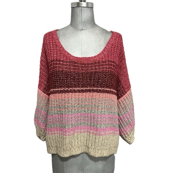 Victoria’s Secret Chunky Oversized Wool Alpaca Blend Colorful Sweater Size M - Picture 1 of 6